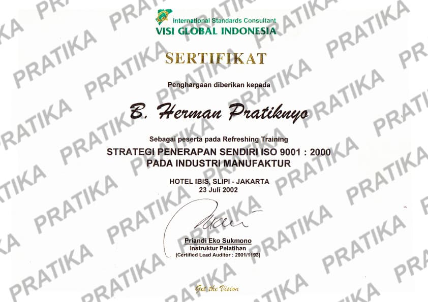 Visi Global Certificate